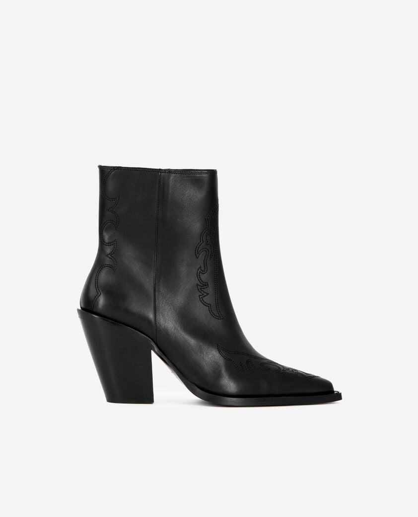 The Kooples FEMME BLACK bottines à talons en cuir noires