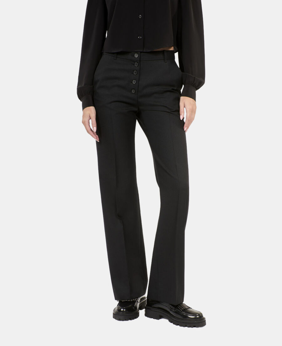 The Kooples DAMEN BLACK schwarze hose mit geradem bein