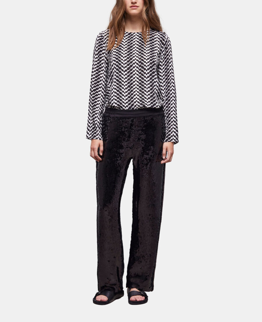 schwarze hose mit pailletten