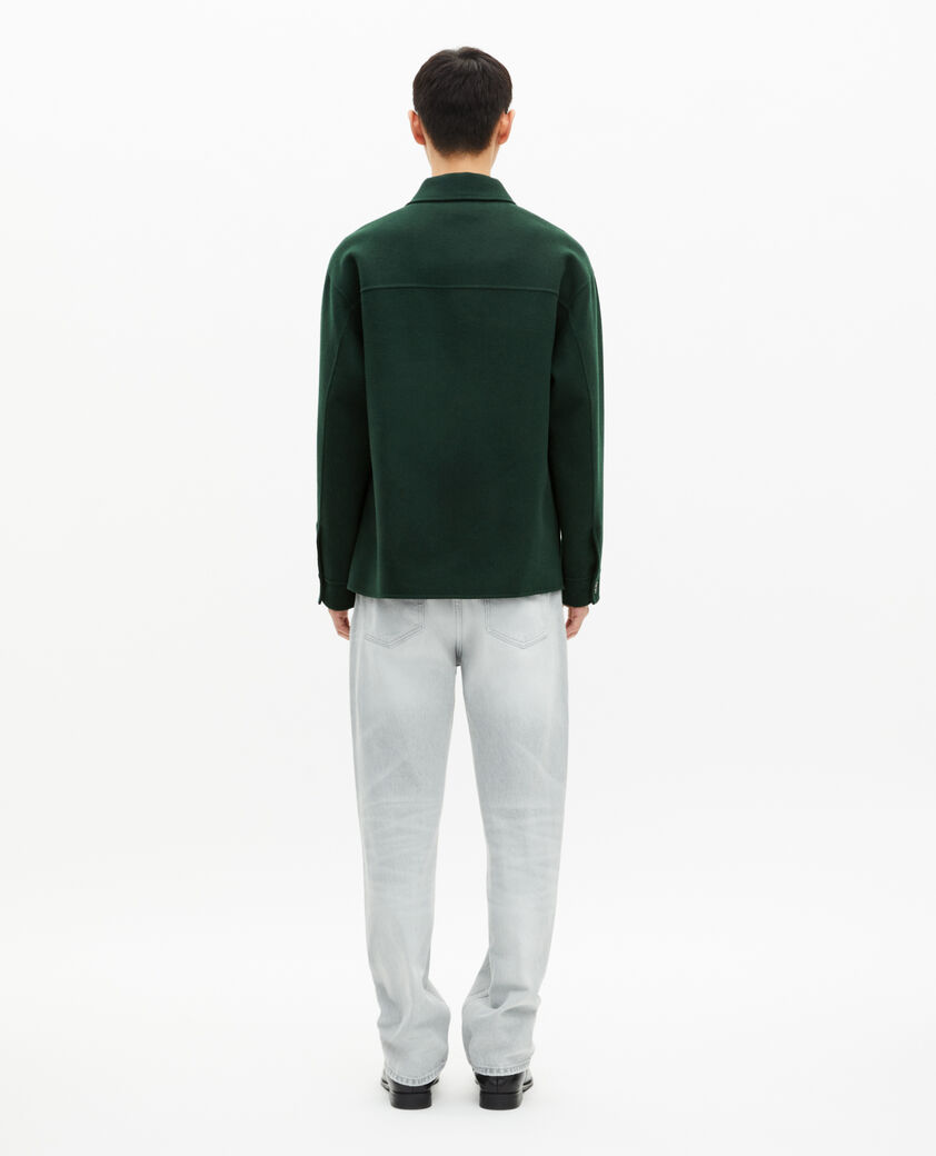 The Kooples HOMME BOTTLE GREEN surchemise en laine vert fonc&eacute;