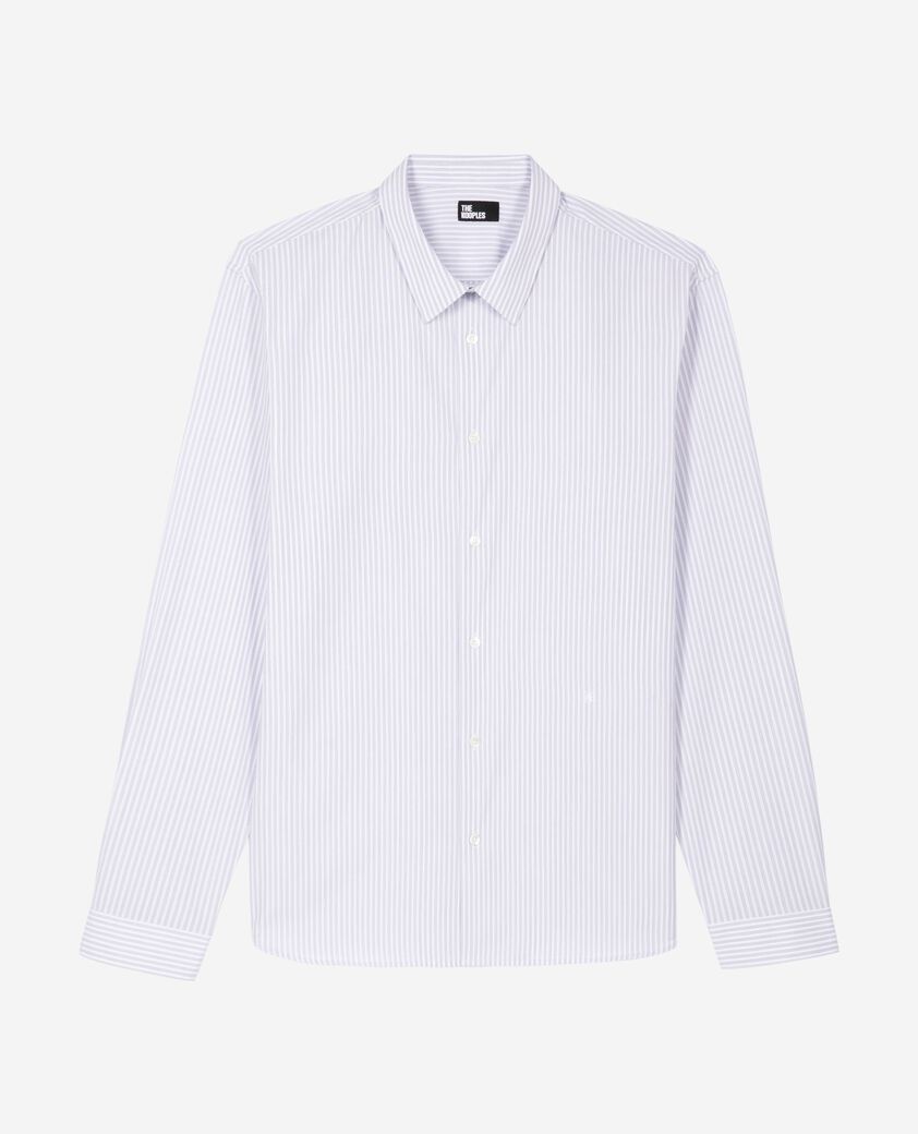 The Kooples HOMME BLUE WHITE chemise à fines rayures bleu clair