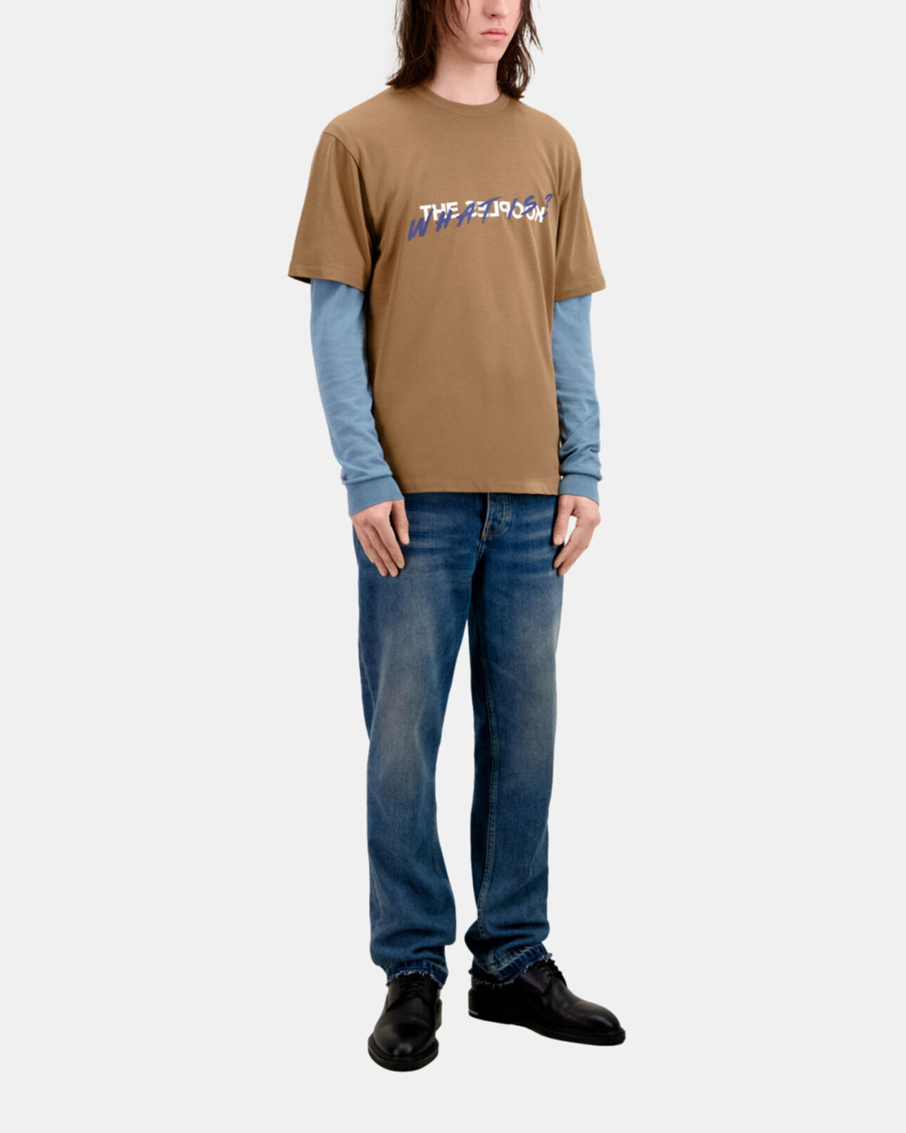 The Kooples HOMME BROWN-BEIGE t-shirt homme what is camel
