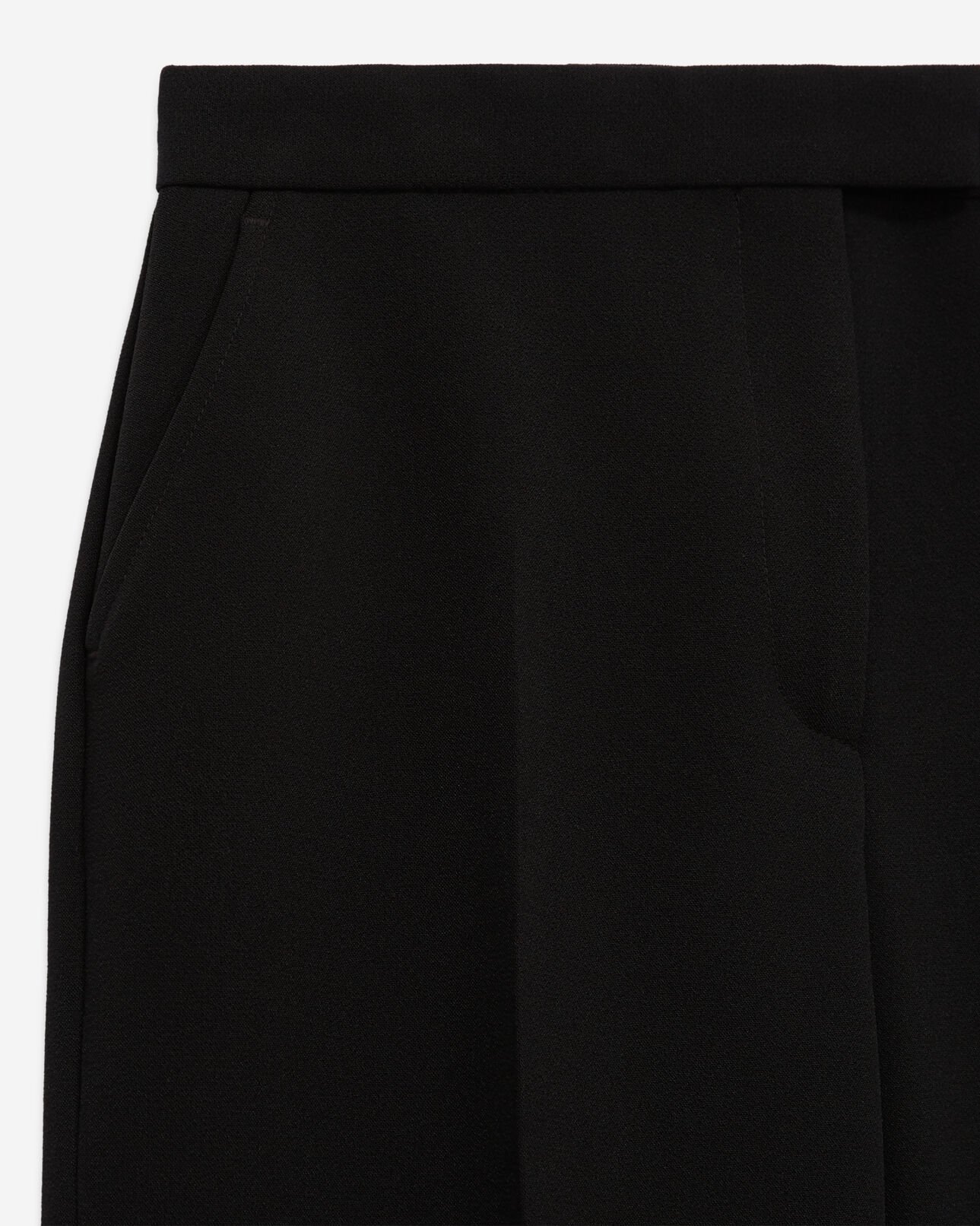 The Kooples FEMME BLACK pantalon tailleur en crêpe coupe droite noir