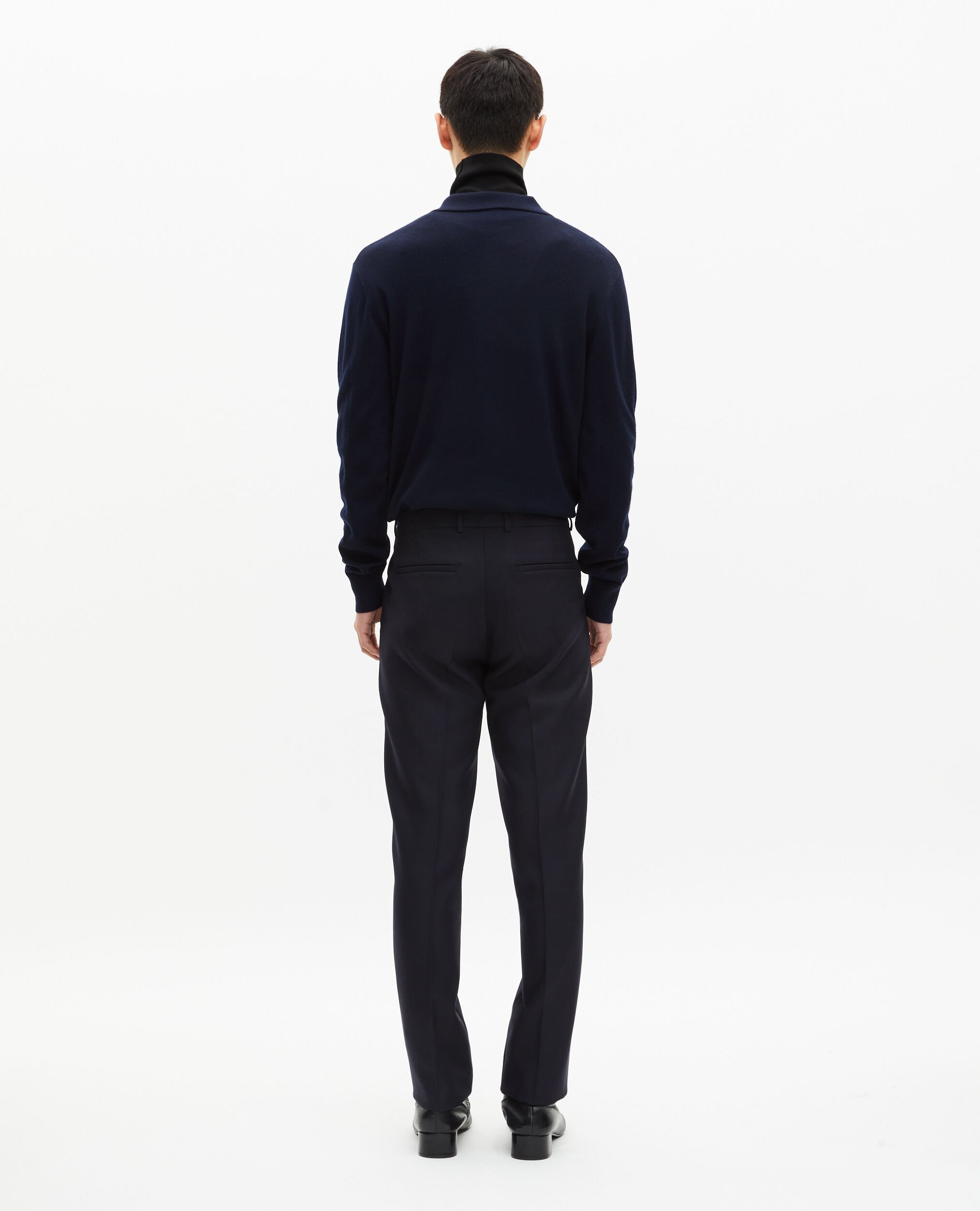 Navy straight-leg pants, NAVY, hi-res image number null