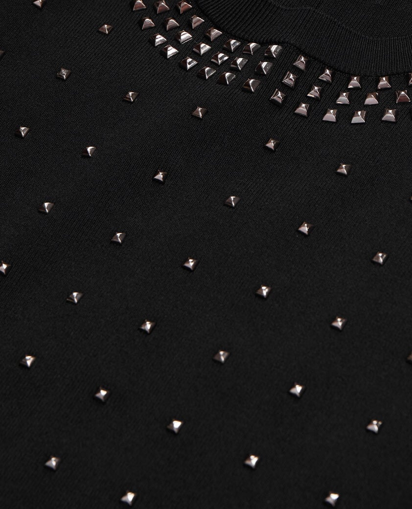 The Kooples WOMEN BLACK black sweater with spikes