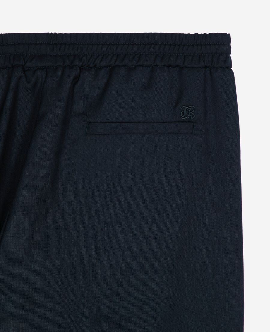 The Kooples DAMEN DARK NAVY gerade geschnittene hose aus wolle in schwarz