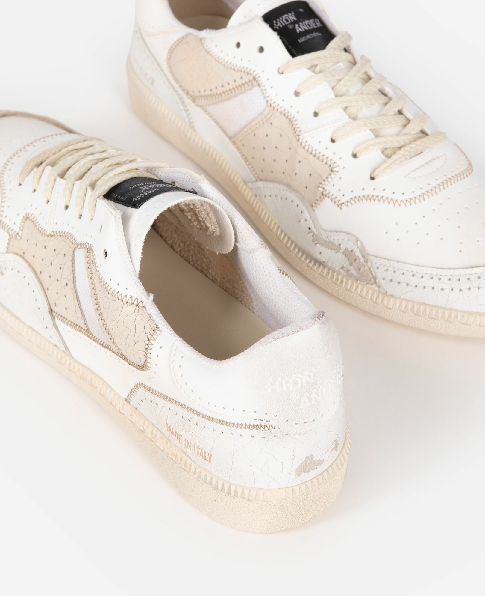 The Kooples MEN ECRU the kooples x hidn-ander ecru low-top sneakers