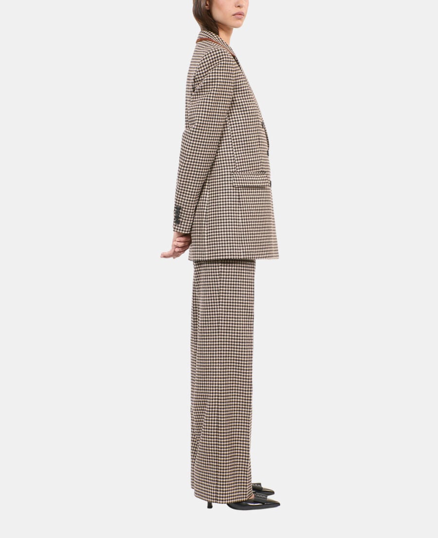 The Kooples FEMME ECRU BLACK veste tailleur à carreaux vichy
