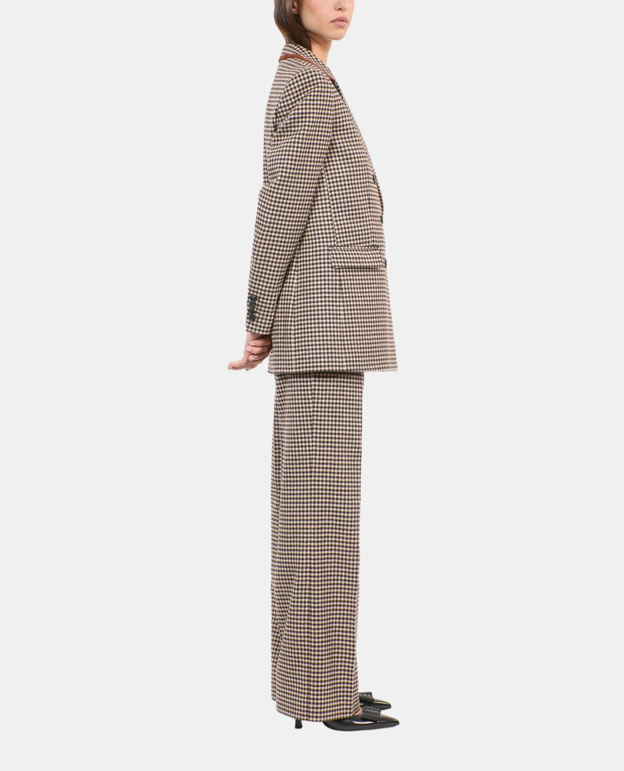 Veste tailleur à carreaux vichy, ECRU BLACK, hi-res image number null