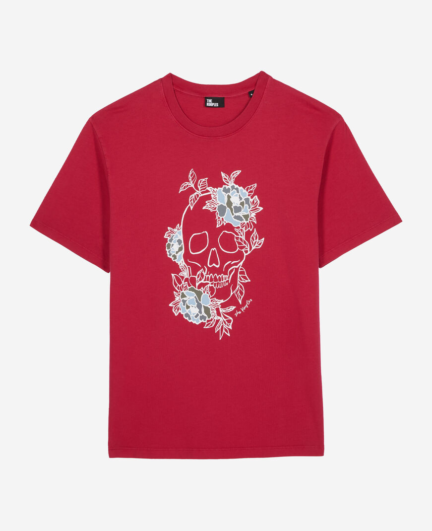 The Kooples HERREN CHERRY rotes t-shirt mit siebdruck für herren
