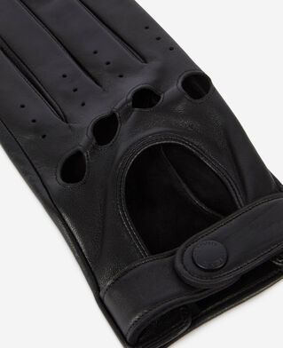 The Kooples HOMME BLACK gants style motard en cuir noir