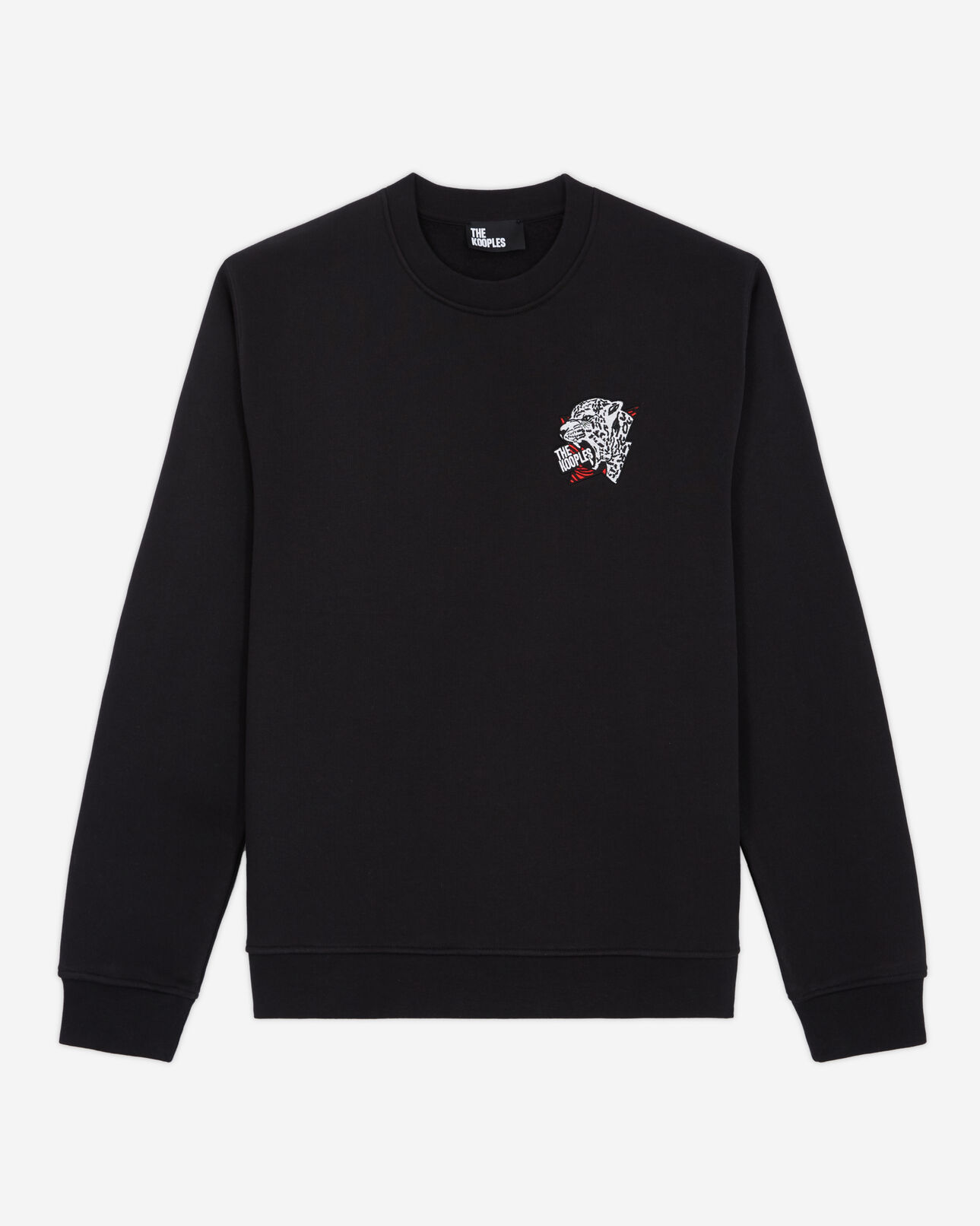 The Kooples H BLACK black logo sweatshirt with a tiger print