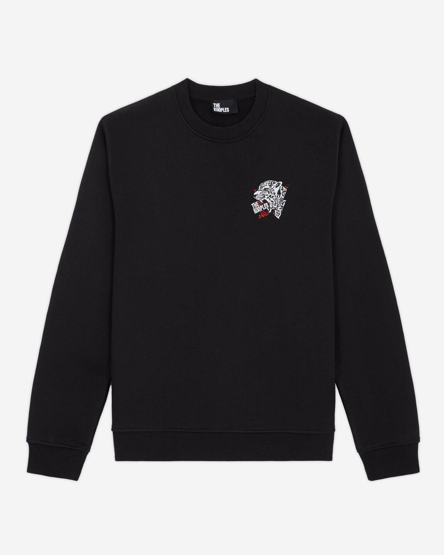 Black logo sweatshirt with a tiger print, BLACK, hi-res image number null