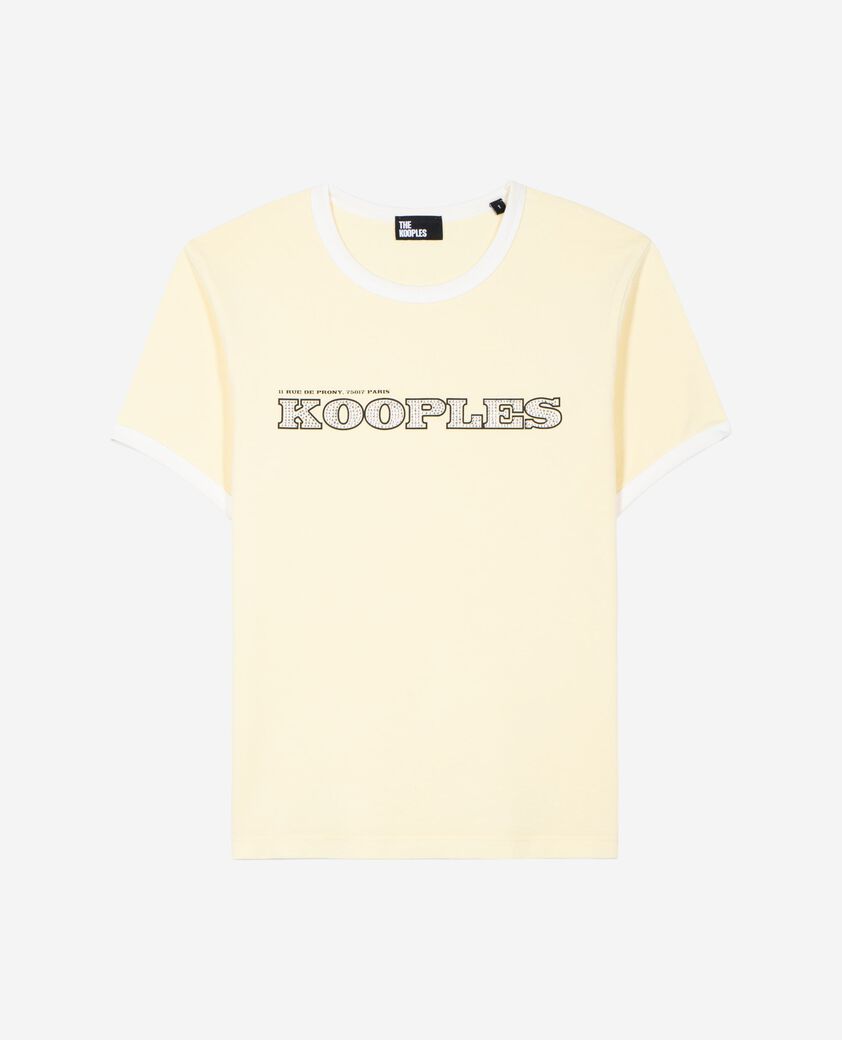 The Kooples WOMEN LIGHT YELLOW t-shirt with yellow rhinestone logo
