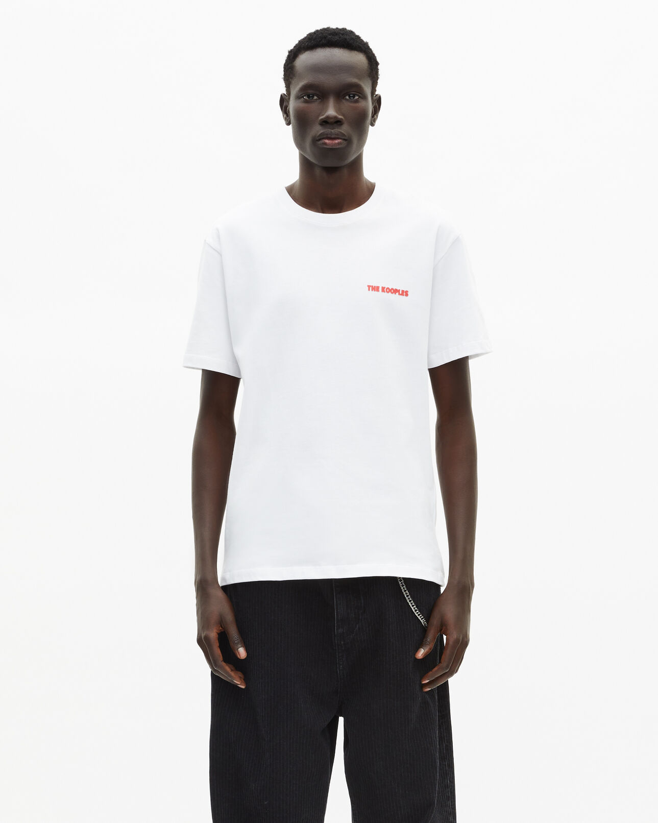 The Kooples HERREN WHITE weißes t-shirt mit siebdruck für herren