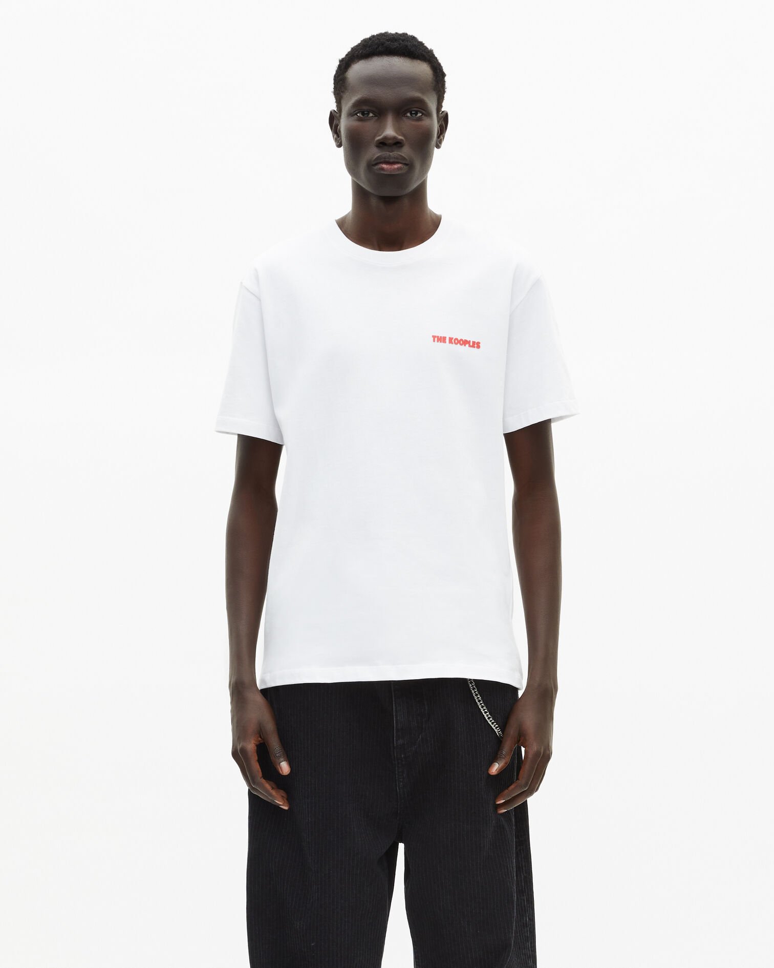 Weißes T-Shirt mit Siebdruck für Herren, WHITE, hi-res image number null