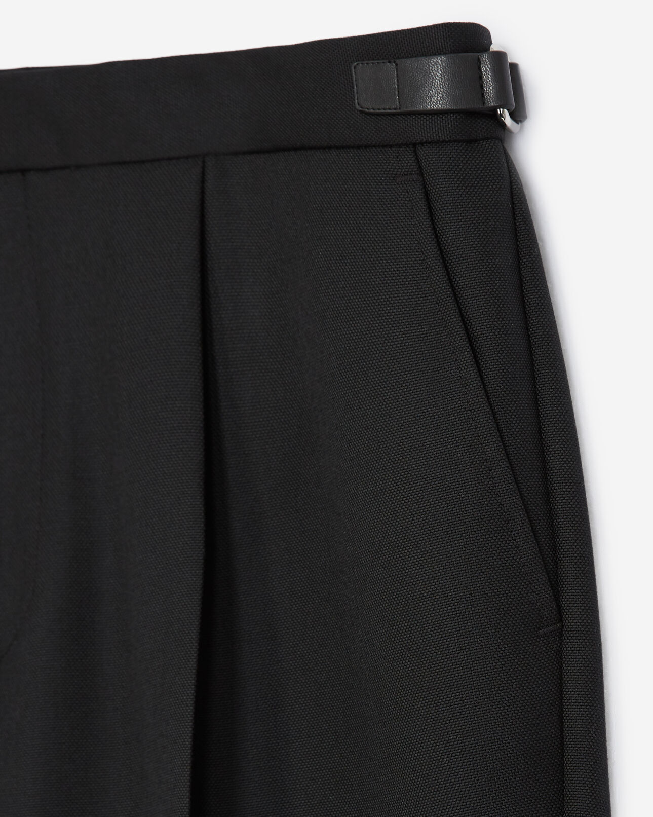 The Kooples MEN BLACK straight black wool blend pants with pleats