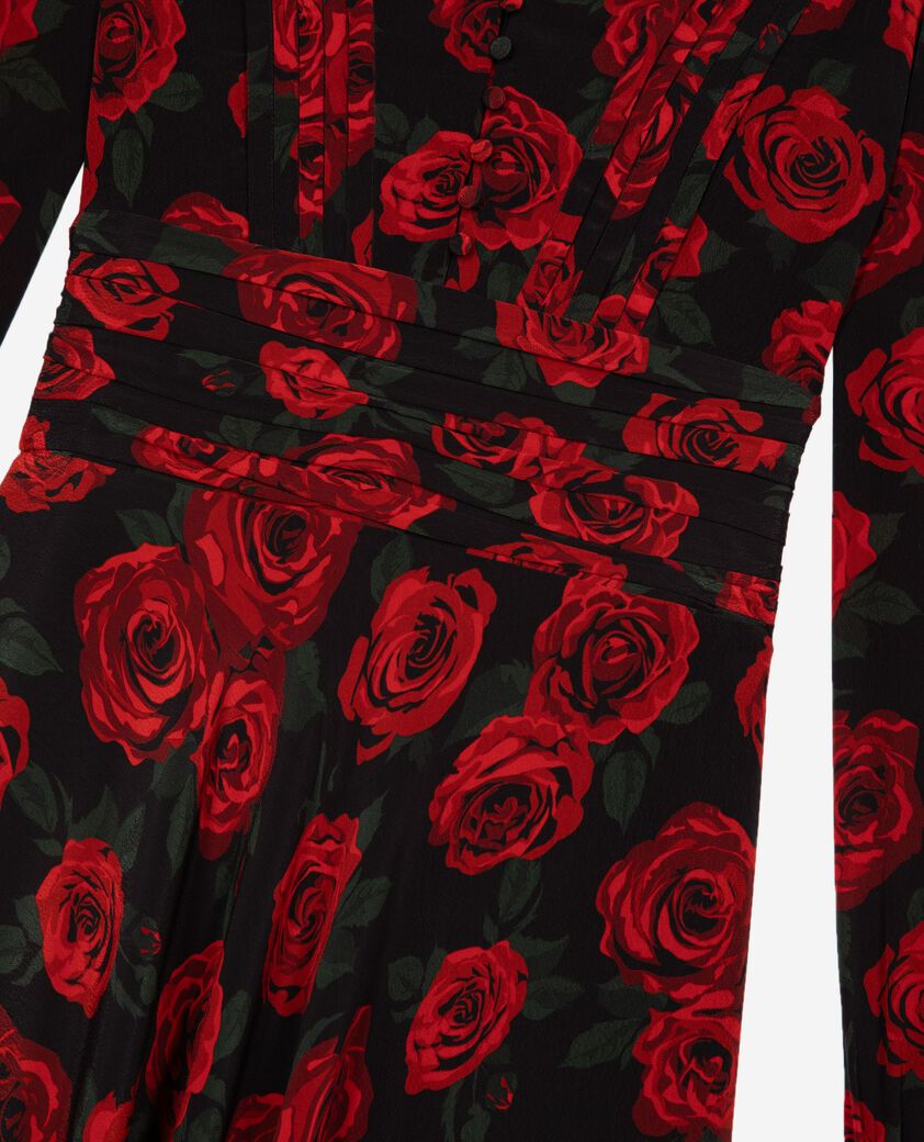 The Kooples WOMEN BLACK - RED red floral print maxi dress