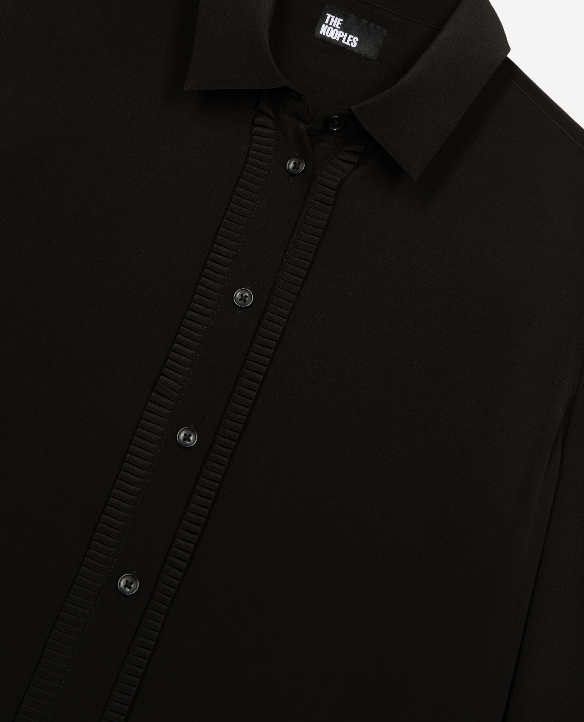 Chemise en soie noire, BLACK, hi-res image number null