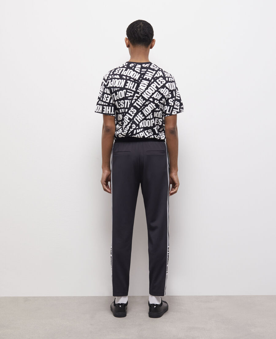 black logo joggers