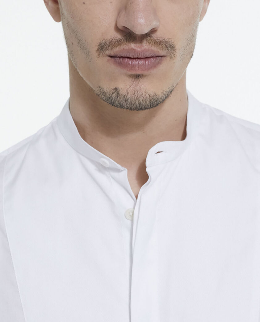 The Kooples HOMME WHITE chemise col officier en coton blanc