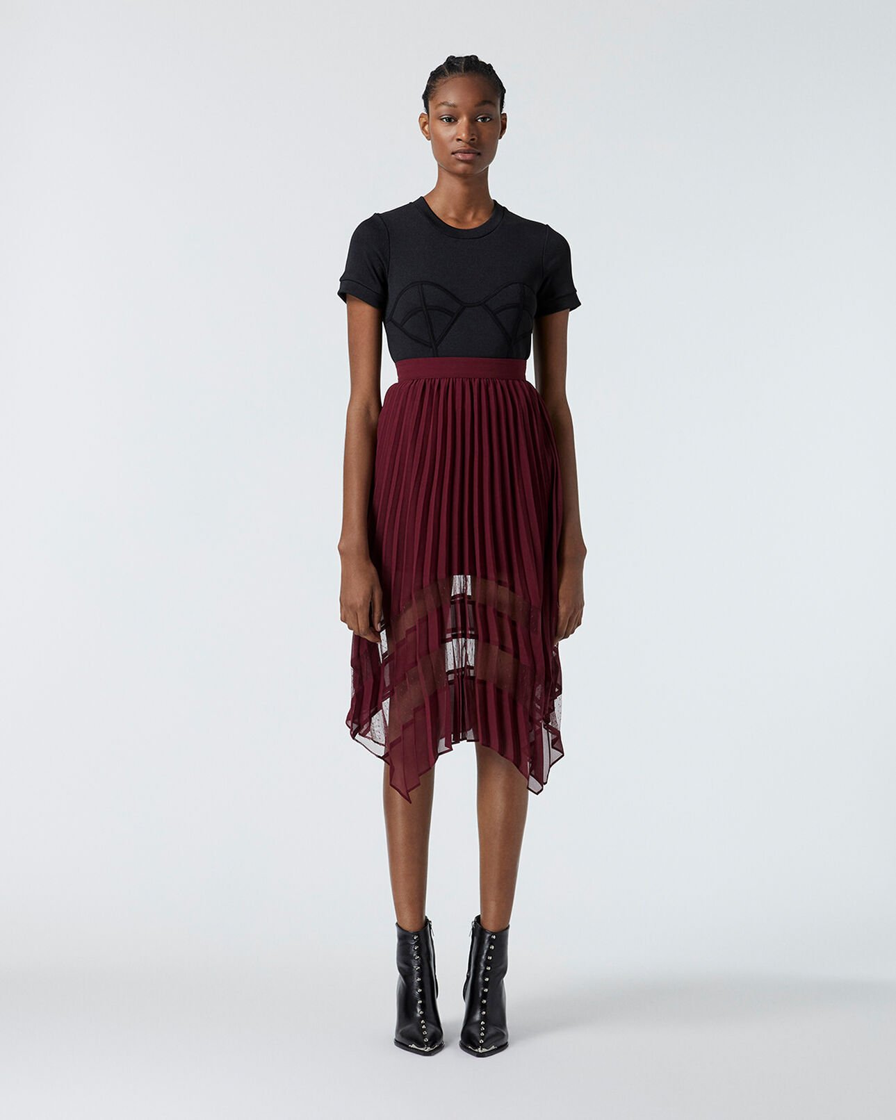 Morgan Jupe Ã Pois Zara Femme Jupe Longue PlissÃ©e Jupe Longue