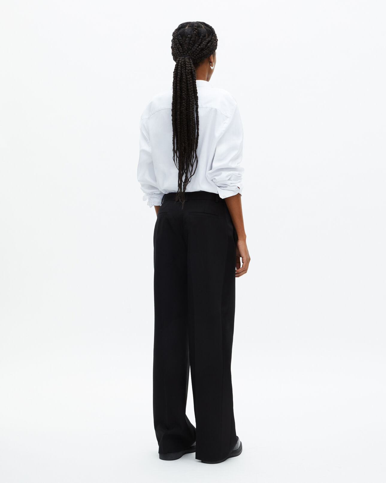 The Kooples WOMEN BLACK black wide-leg tuxedo pants