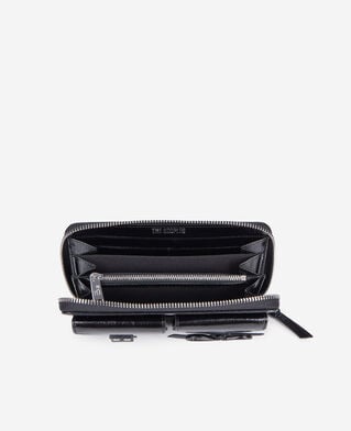 The Kooples FEMME BLACK portefeuille amelia en cuir craquelé noir