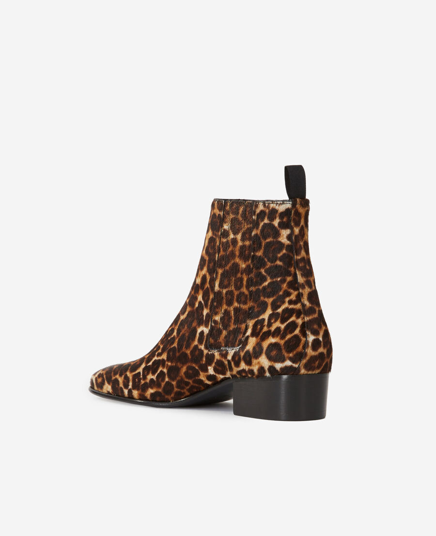 leopard print leather boots