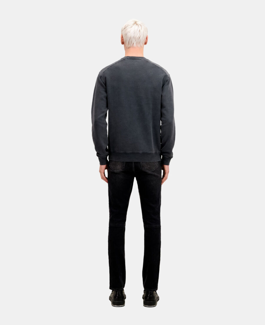 sweatshirt homme noir avec sérigraphie racing skull