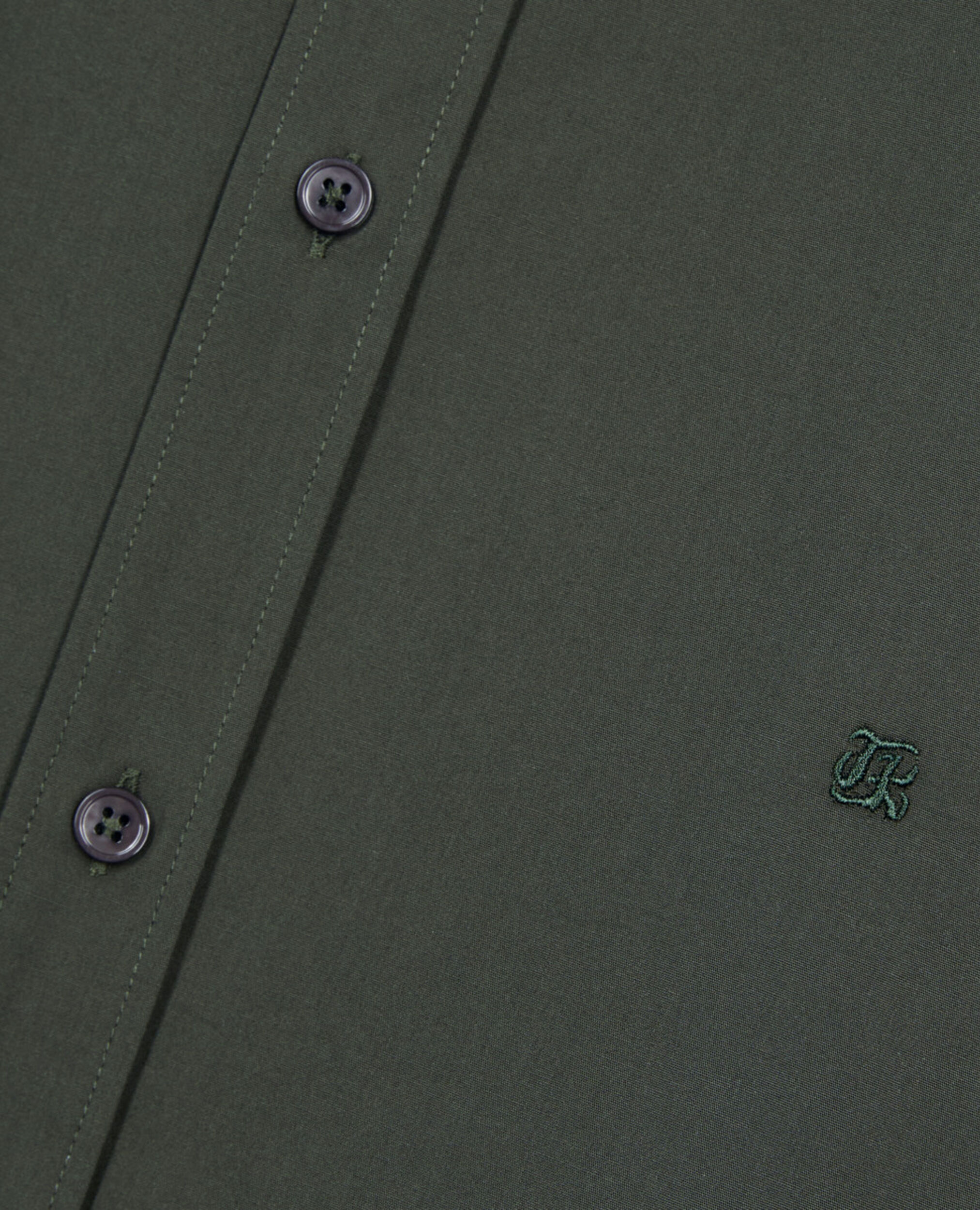 Khaki poplin shirt, DARK GREEN, hi-res image number null