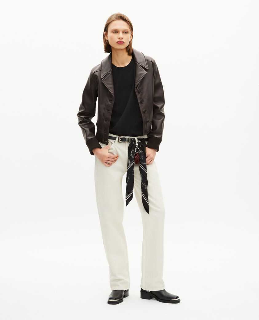 The Kooples WOMEN BROWN brown leather jacket