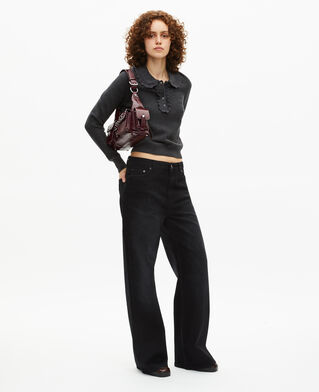 The Kooples F BLACK black cowl-neck sweater