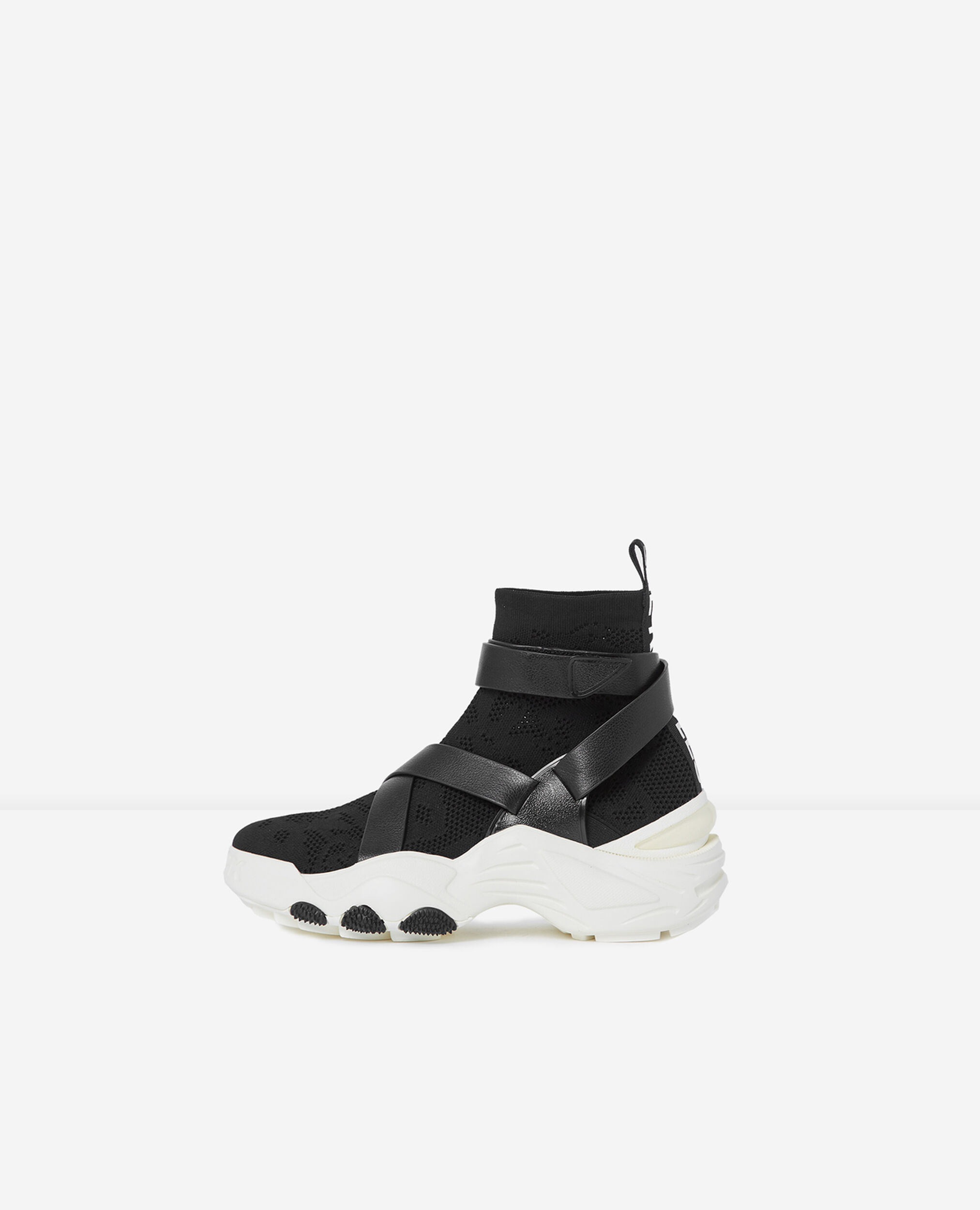 Slick chunky black high-top trainers, BLACK, hi-res image number null