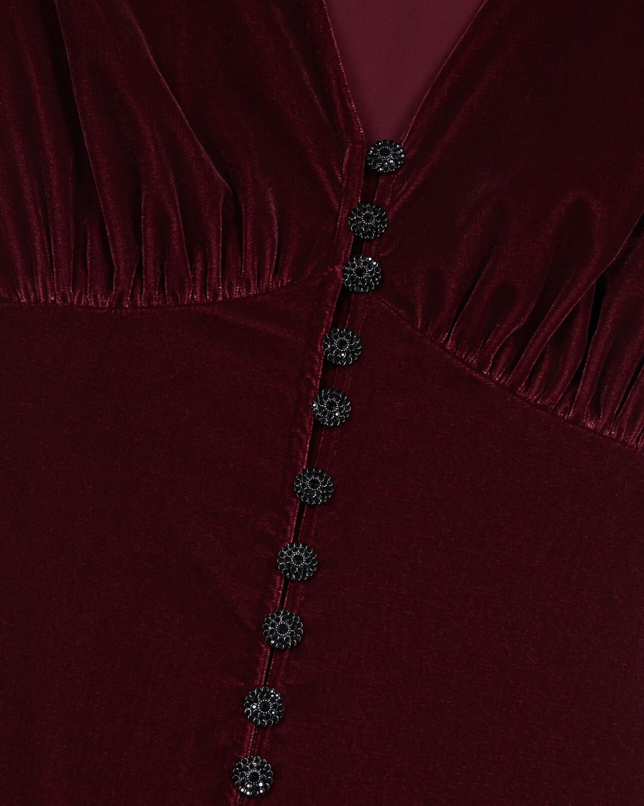 The Kooples WOMEN BURGUNDY long burgundy velvet dress