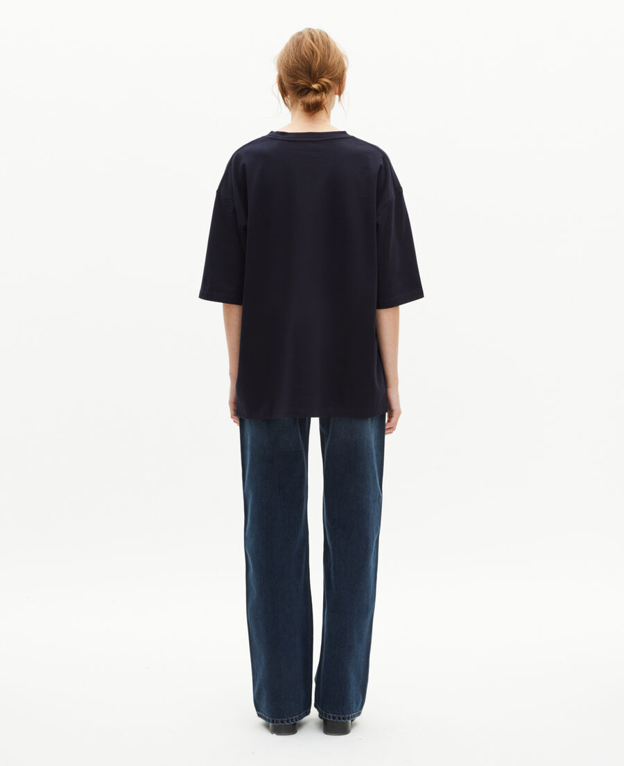 The Kooples MEN NAVY mixed large plain navy blue t-shirt