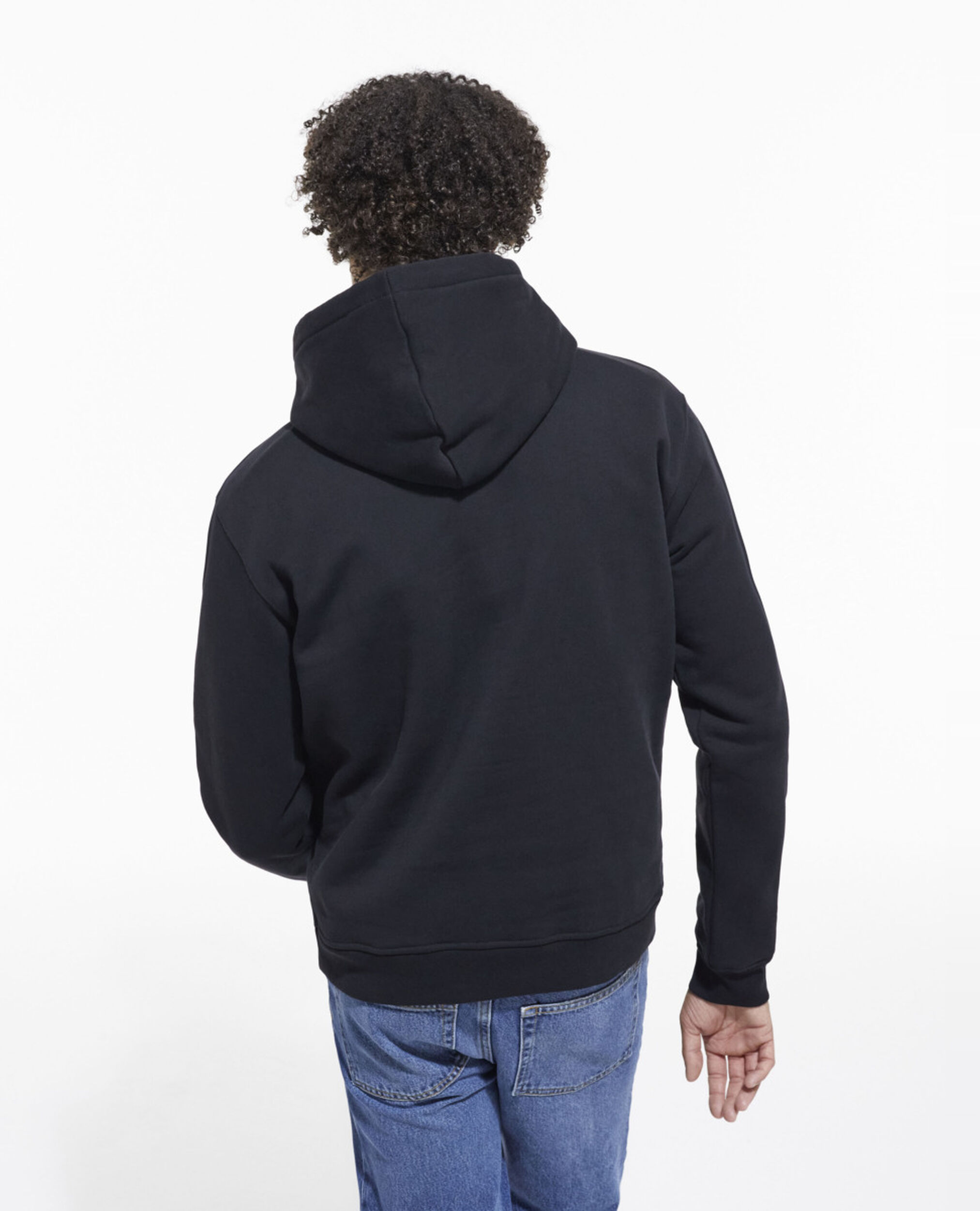 Schwarzes Sweatshirt mit Siebdruck, BLACK, hi-res image number null