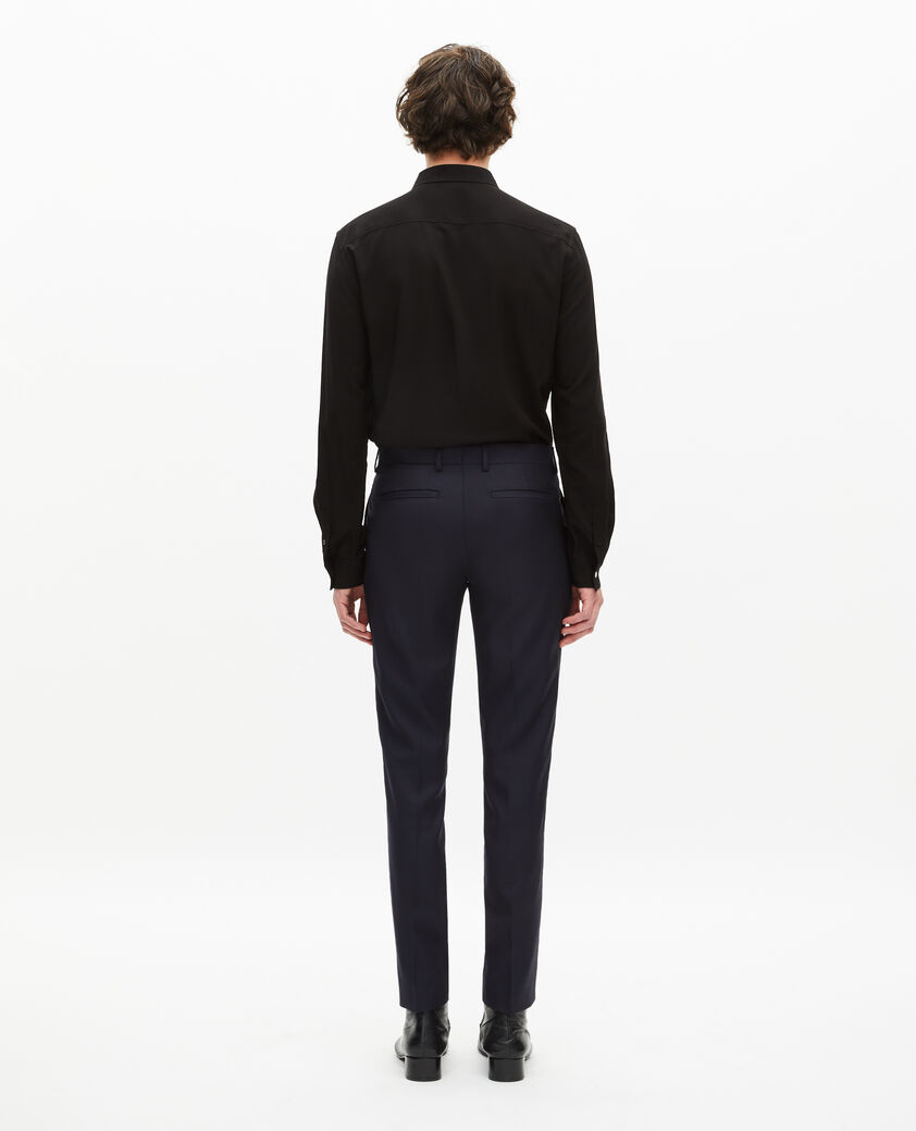 The Kooples HOMME DARK NAVY pantalon de costume en laine ajusté bleu