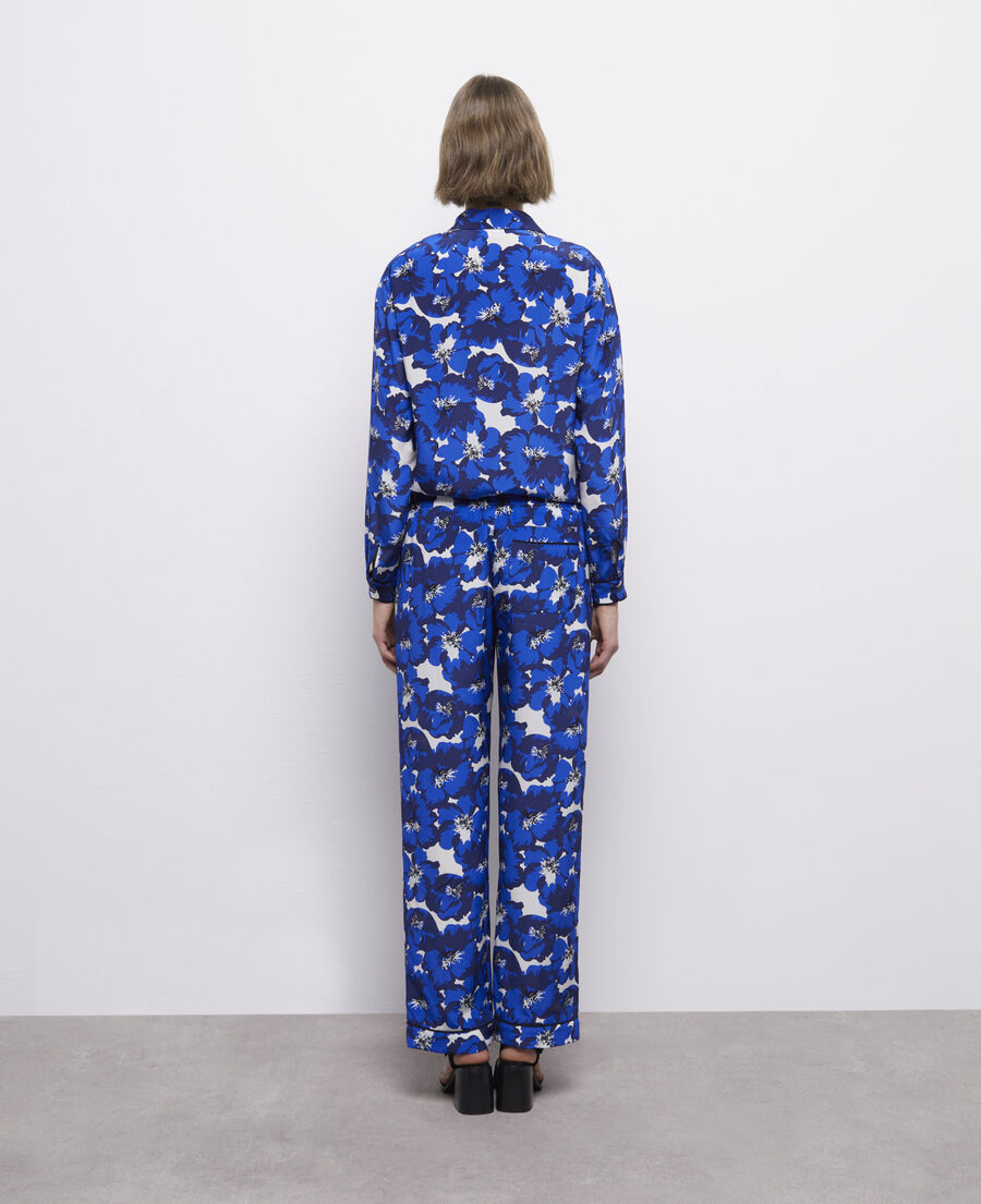 silk printed pants
