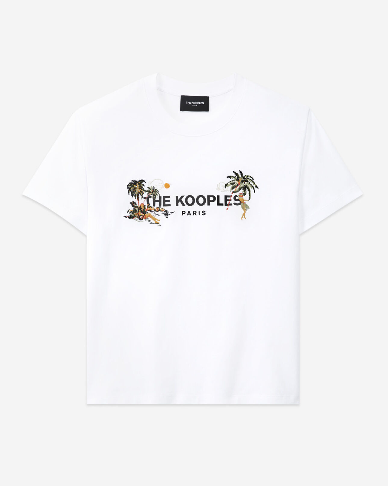 The Kooples FEMME WHITE t-shirt blanc brodé logo the kooples noir