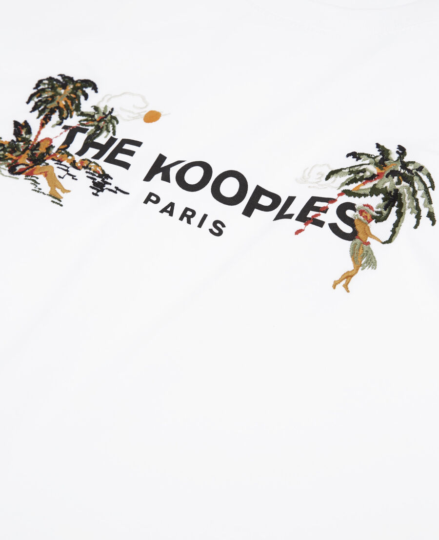 embroidered white t-shirt with the kooples logo