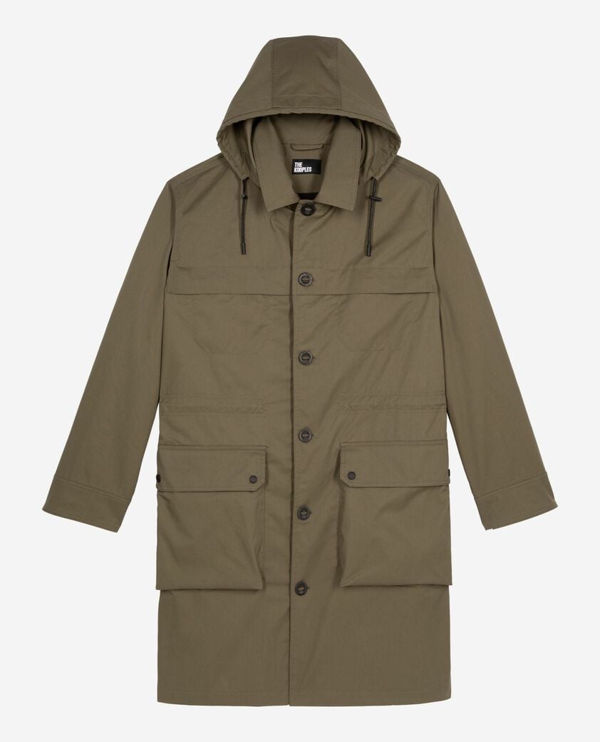 The Kooples HOMME KAKI parka à capuche kaki