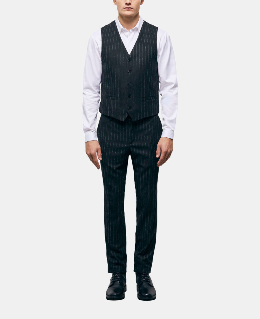 The Kooples H BLACK WHITE striped suit vest