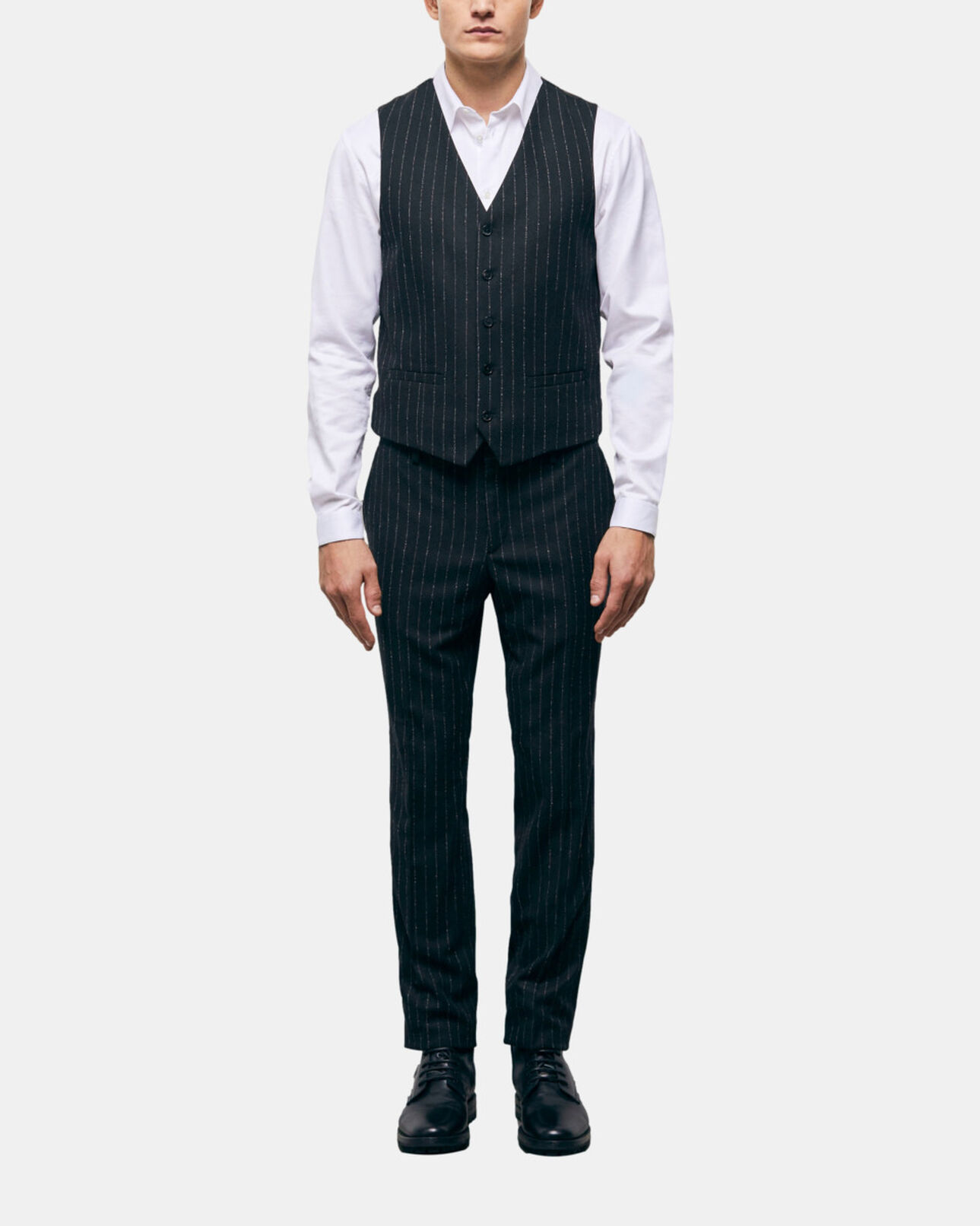 The Kooples H BLACK WHITE striped suit vest