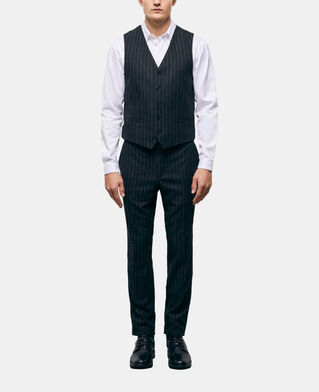 The Kooples H BLACK WHITE striped suit vest