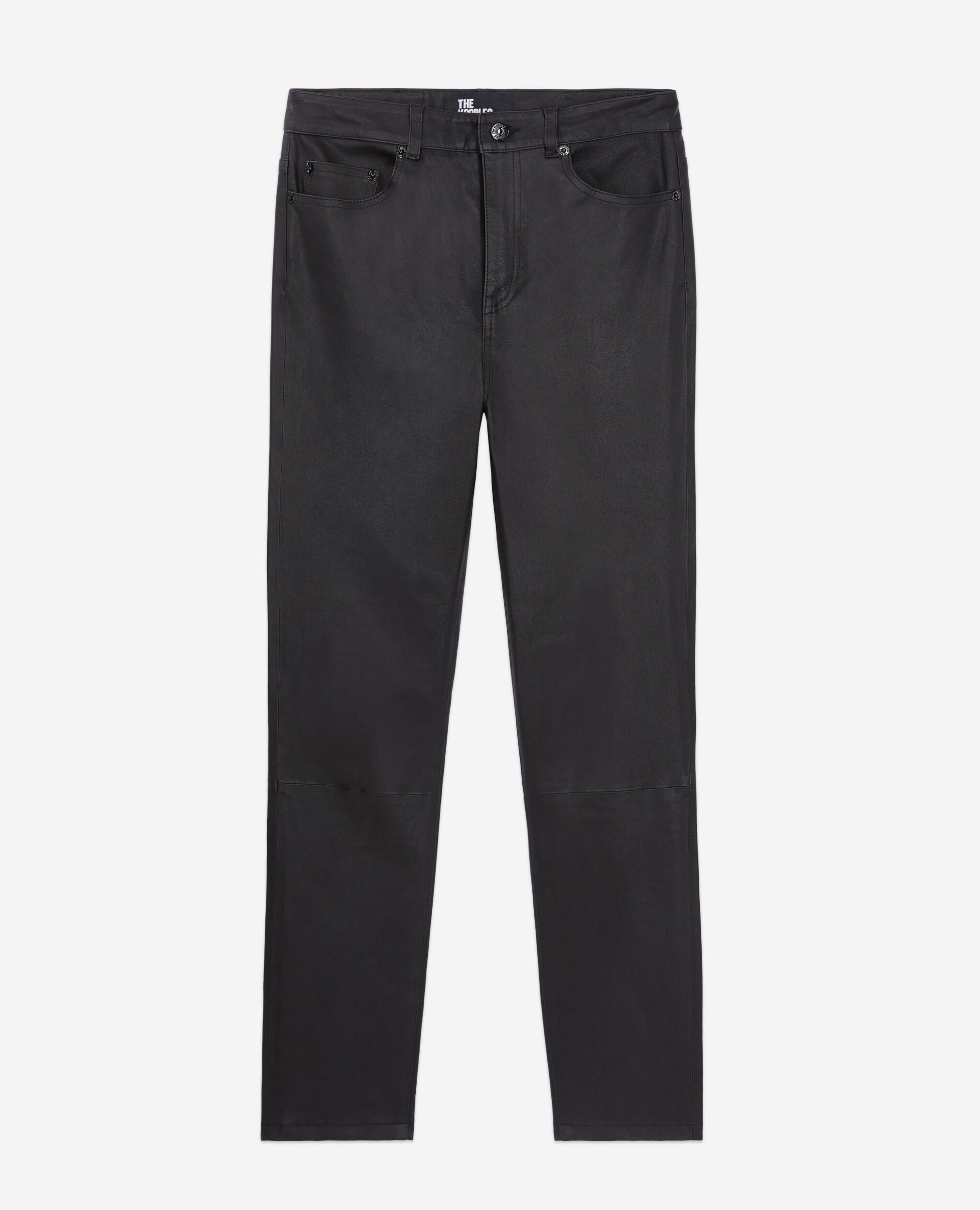Pantalon slim en cuir noir deals