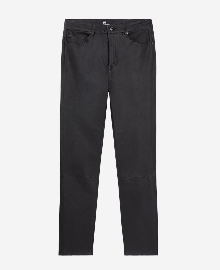 black leather skinny trousers