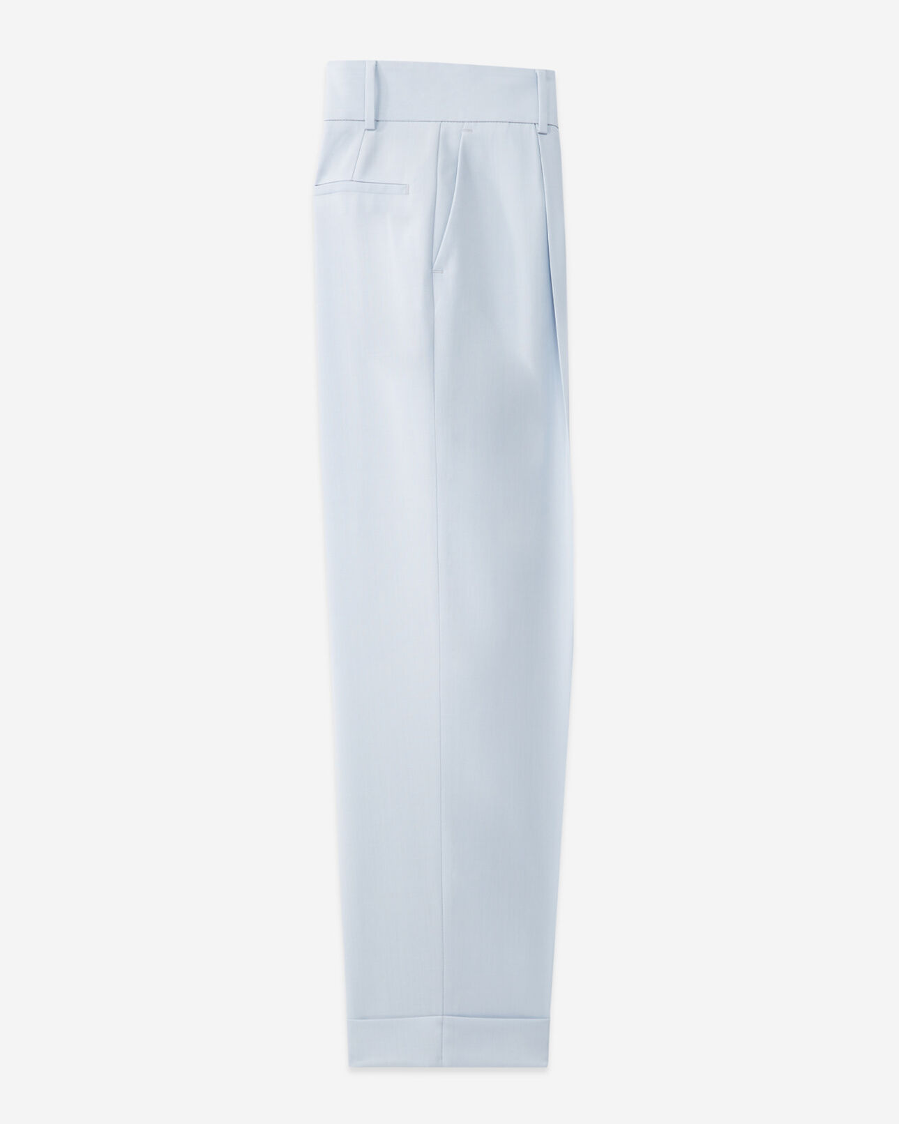 The Kooples WOMEN LIGHT BLUE straight wool sky blue pants with lapels