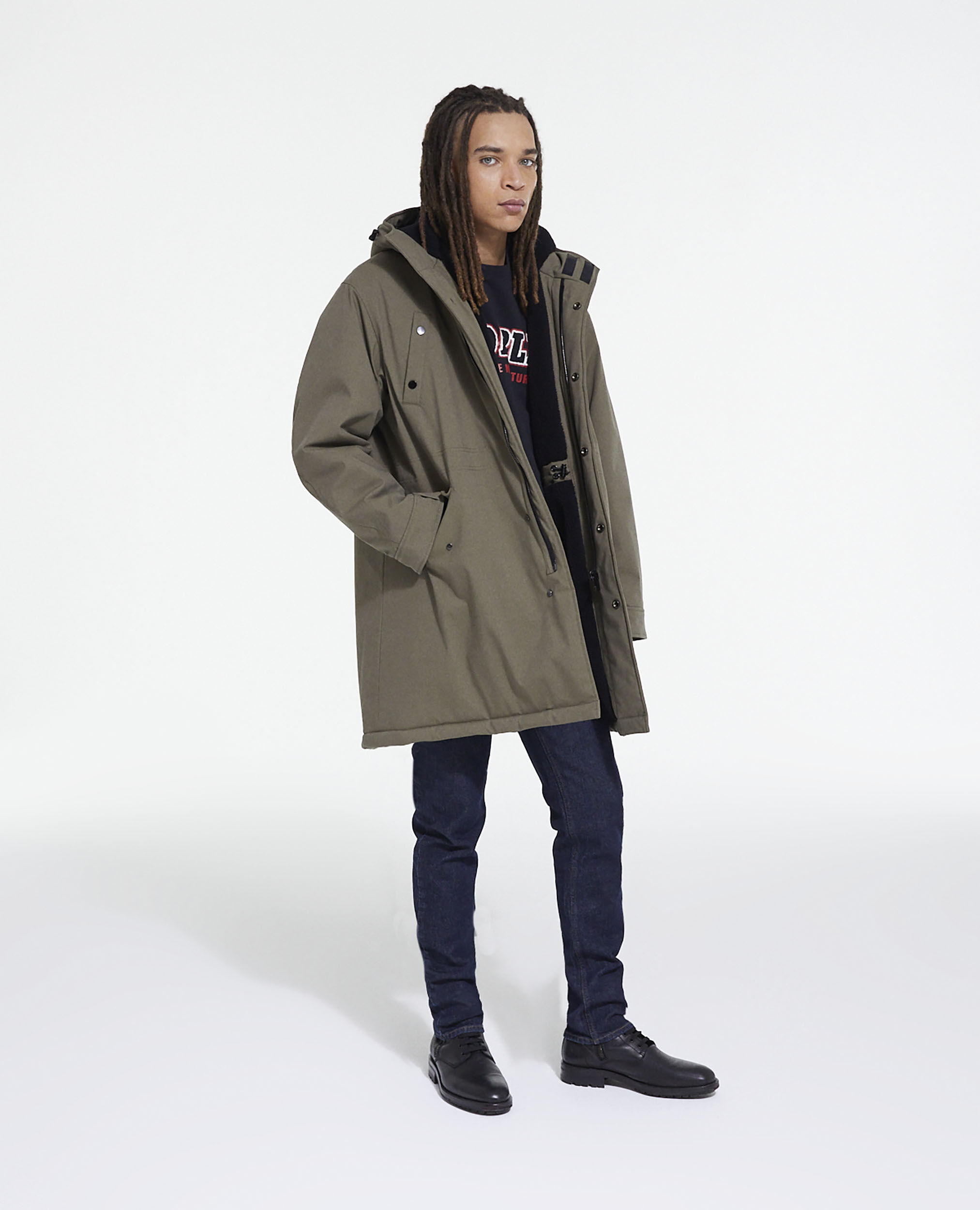 Long green parka store