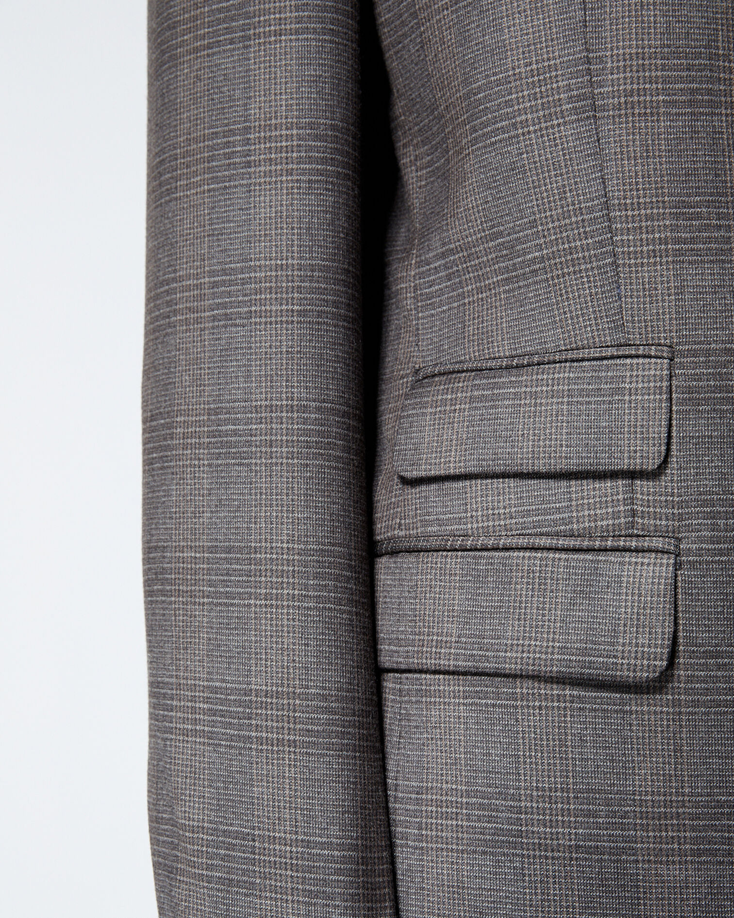 Veste laine grise à carreaux, DARK GREY, hi-res image number null